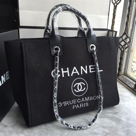 chanel black tote bag price